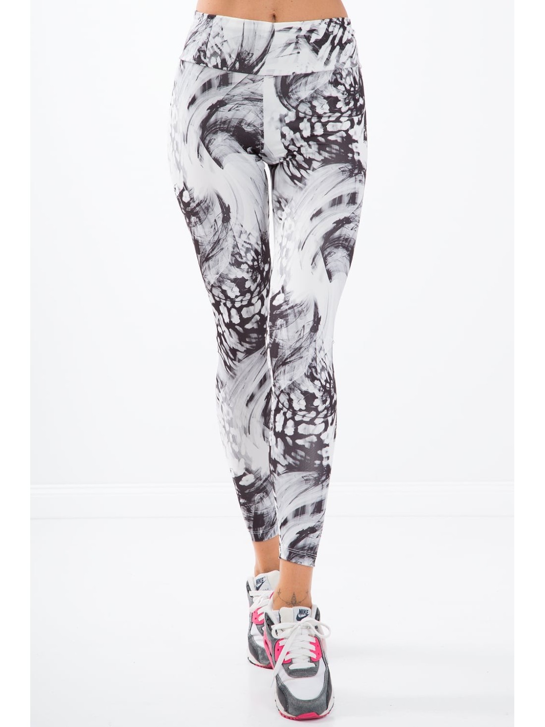 White leggings with black patterns H0060 - Online store - Boutique